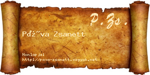 Páva Zsanett névjegykártya