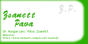 zsanett pava business card
